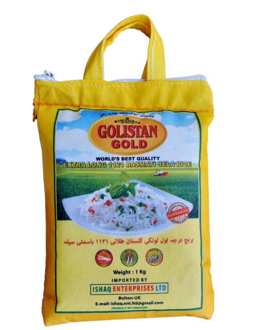 Golistan Gold Extra Long 1121 Basmati Sela Rice bag