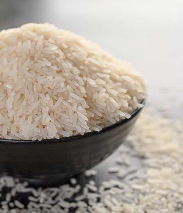 Bowl of long-grain basmati rice